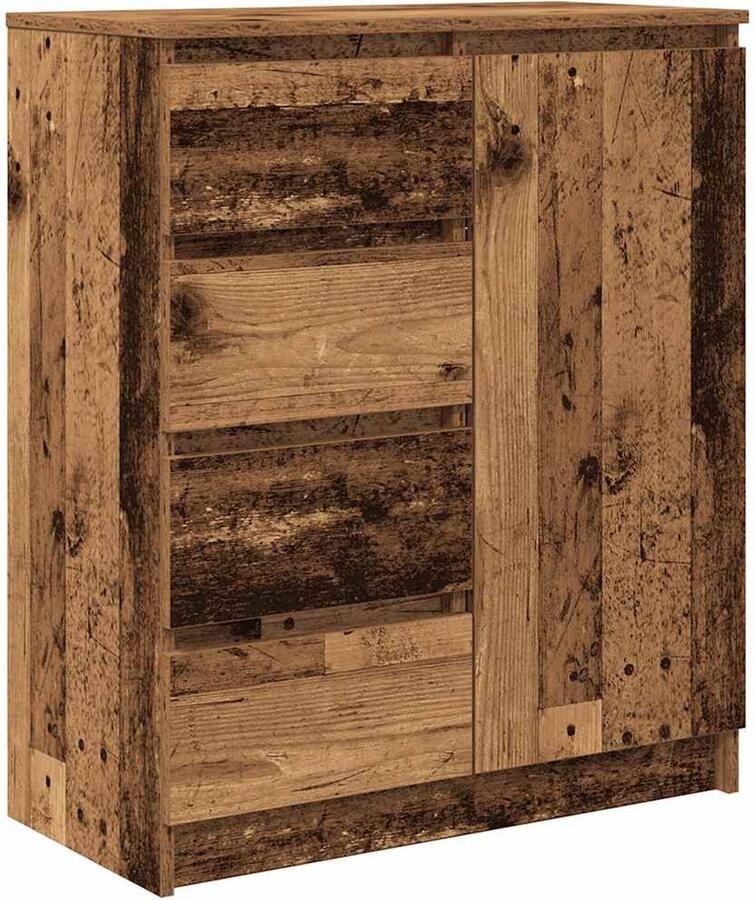 VidaXL Dressoir met lades 71x35x84 cm spaanplaat hout oud hout