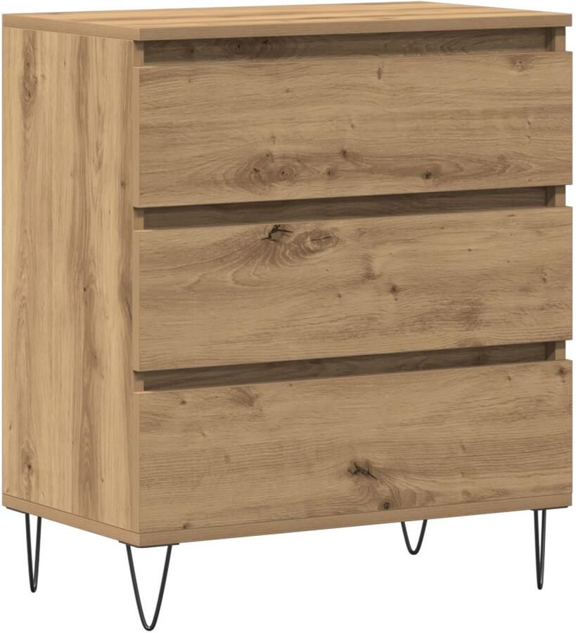 VidaXL Dressoir artisanaal eikenkleurig 60 x 35 x 70 cm Bewerkt hout - Foto 2