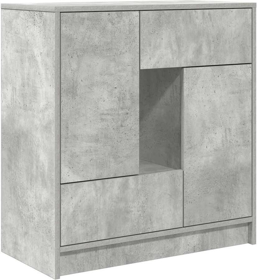 VidaXL Dressoir met lades en deuren 70 5x34x74 5 cm betongrijs