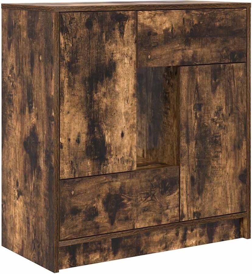 VidaXL Dressoir met lades en deuren 70 5x34x74 5 cm gerookt eiken