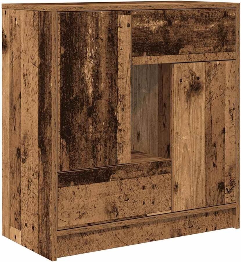 VidaXL Dressoir met lades en deuren 70 5x34x74 5 cm oud hout