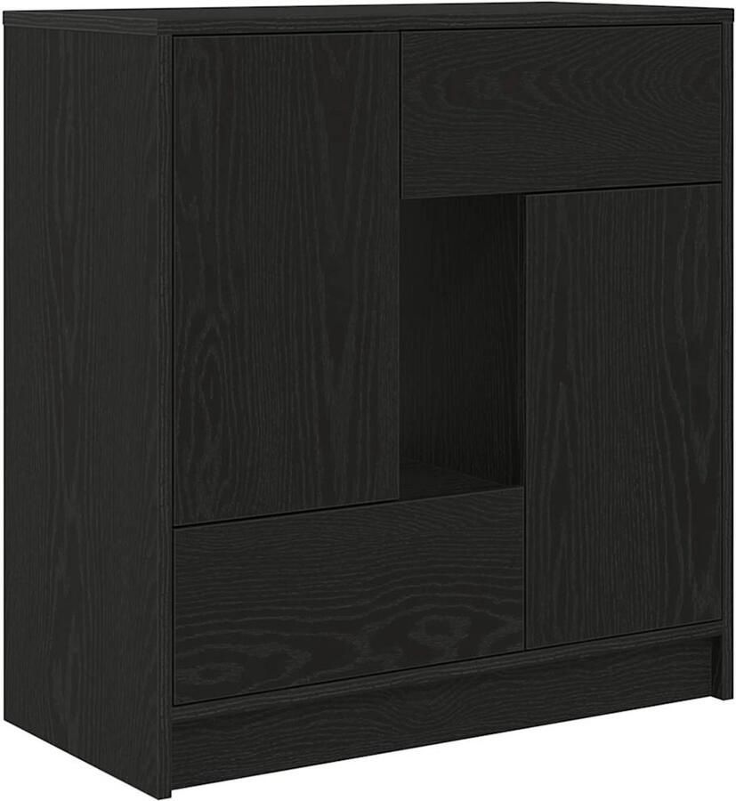 VidaXL Dressoir met lades en deuren 70 5x34x74 5 cm zwart eikenkleurig
