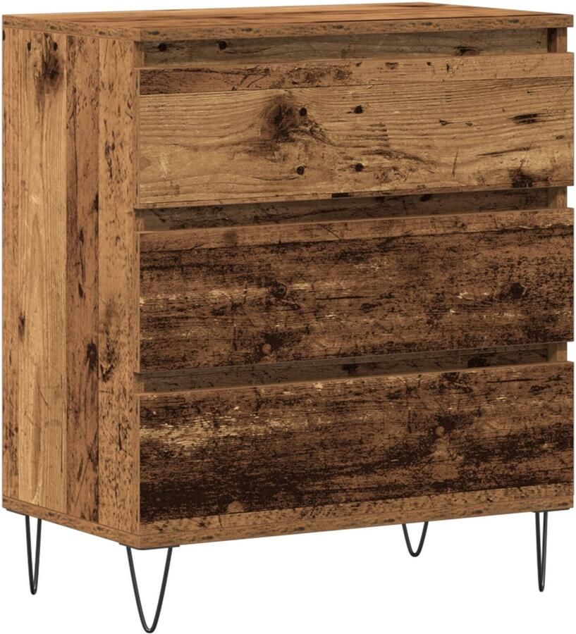 VidaXL Dressoir met Lades Oude Hout 60x35x70 cm Geëngineerd Hout - Foto 2
