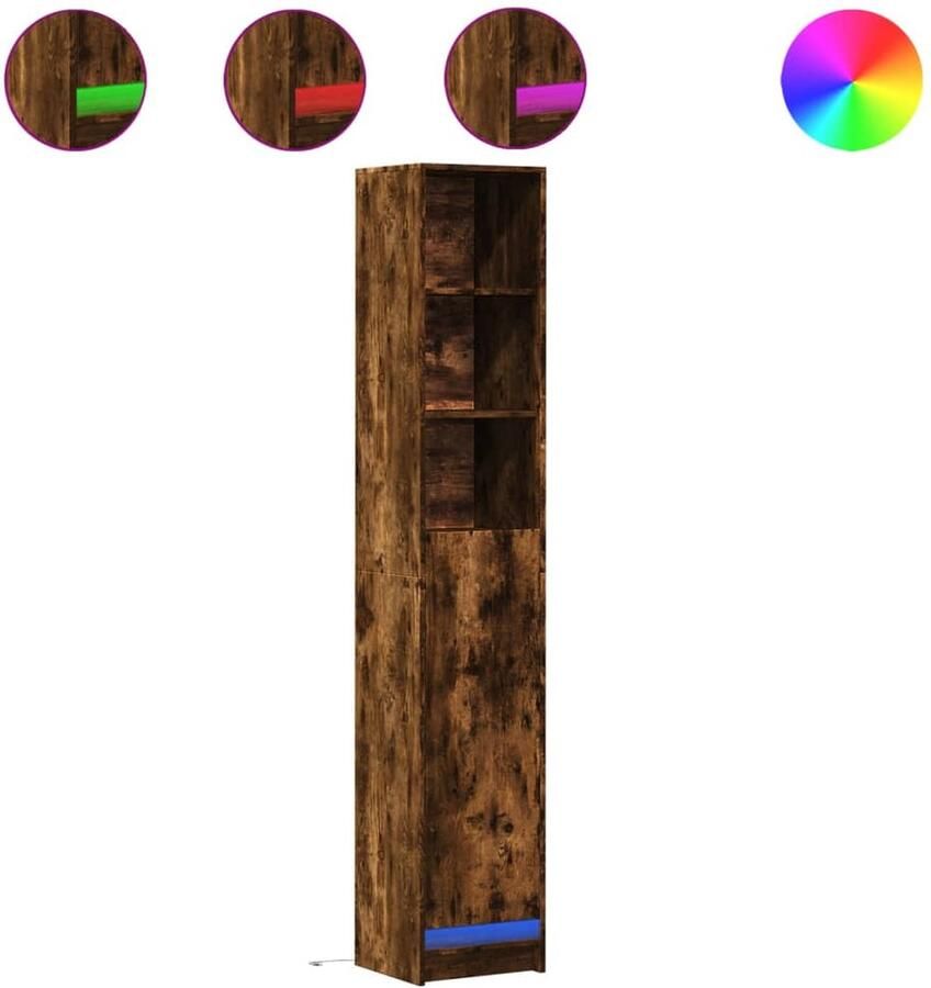 VidaXL Dressoir met LED 36x32 5x200 cm bewerkt hout gerookt eikenkleur
