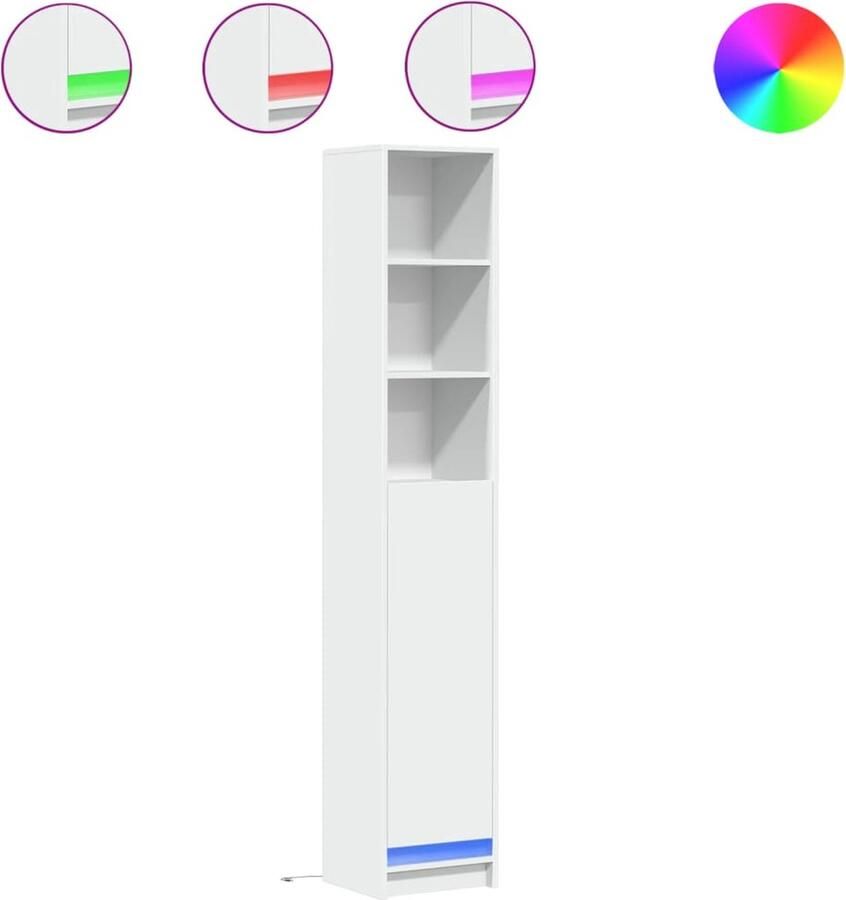 VidaXL Dressoir met LED 36x32 5x200 cm bewerkt hout wit