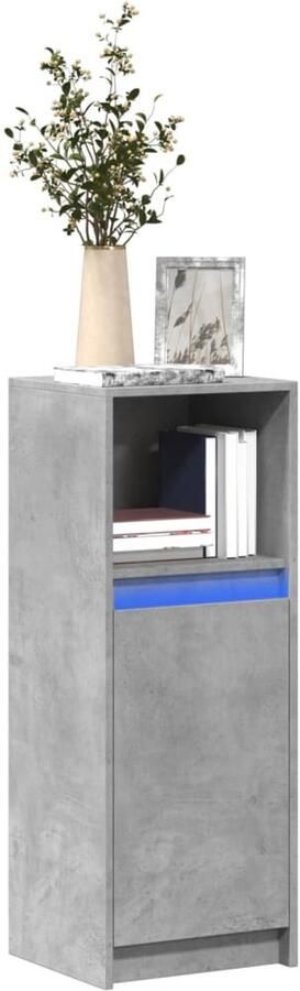VidaXL Dressoir met LED 38x34x100 cm bewerkt hout betongrijs