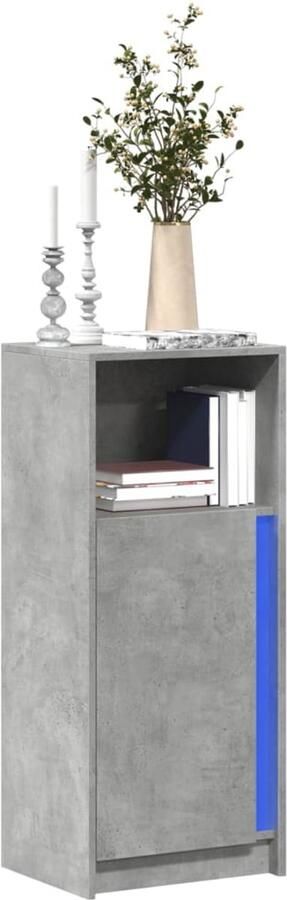 VidaXL Dressoir met LED 42 5x34x100 cm bewerkt hout betongrijs