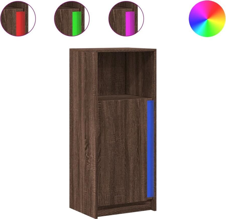 VidaXL Dressoir met LED 42 5x34x100 cm bewerkt hout bruin eikenkleur