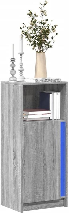 VidaXL Dressoir met LED 42 5x34x100 cm bewerkt hout grijs sonoma eiken