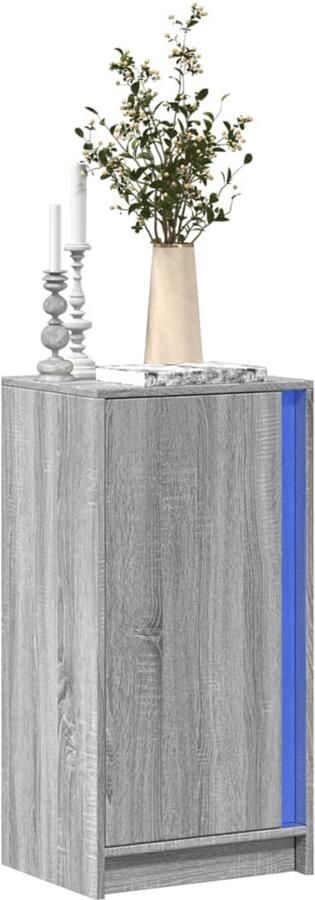 VidaXL Dressoir met LED 42 5x34x85 cm bewerkt hout grijs sonoma eiken