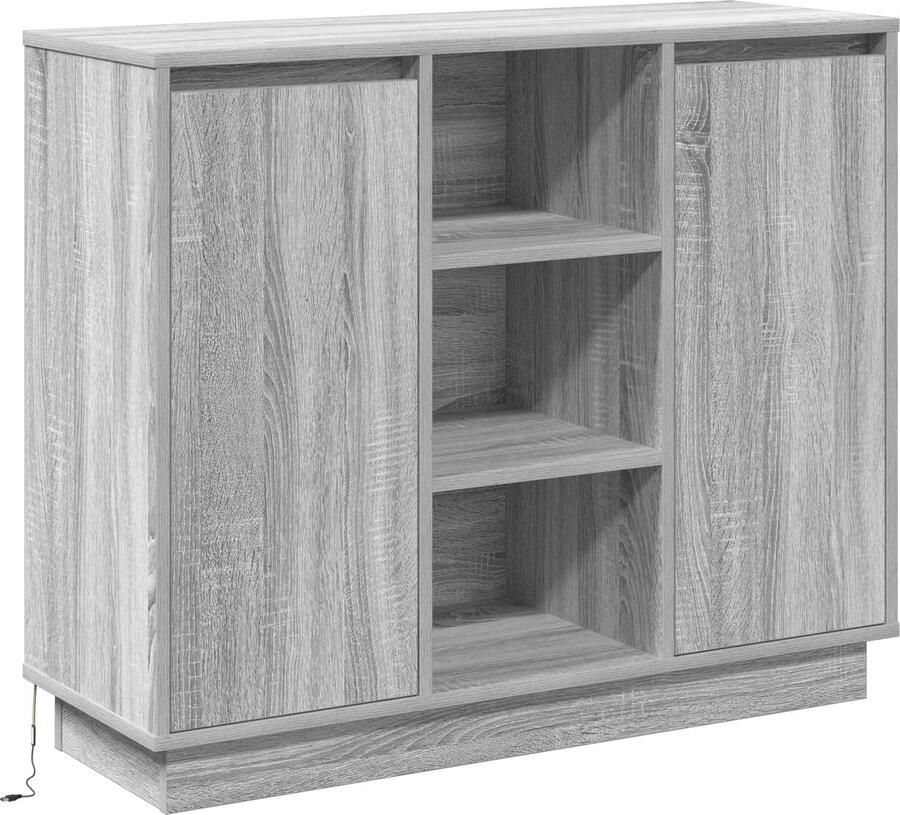 VidaXL Dressoir met plank Grijs Sonoma 90 x 32 x 75 cm Bewerkt hout - Foto 2