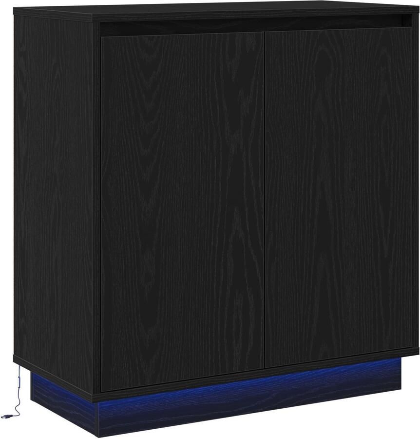 VidaXL Dressoir met plank Zwart Eiken 71 x 34.5 x 75 cm Bewerkt hout