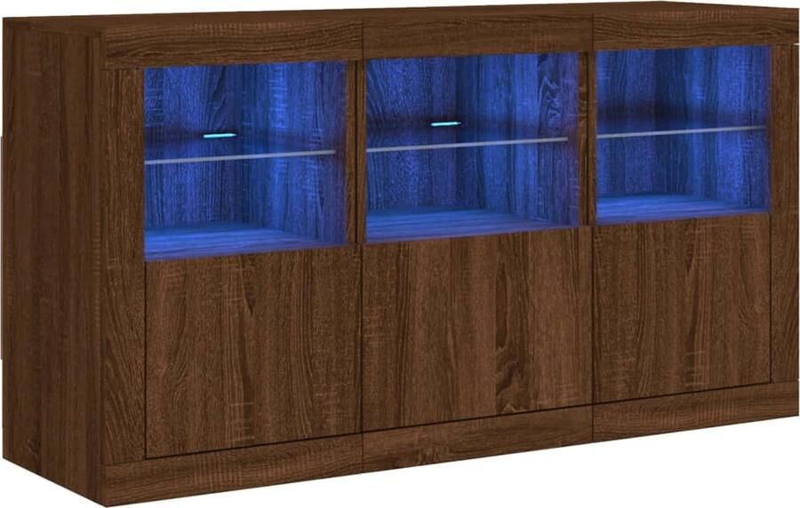 VidaXL Dressoir met LED-verlichting 123x37x67 cm bruin eikenkleur
