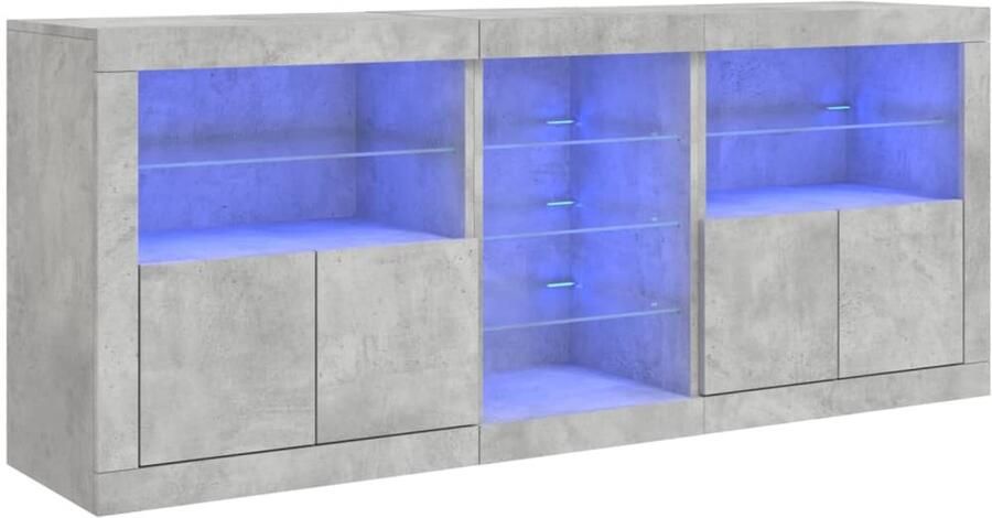 VidaXL -Dressoir-met-LED-verlichting-162x37x67-cm-betongrijs - Foto 5