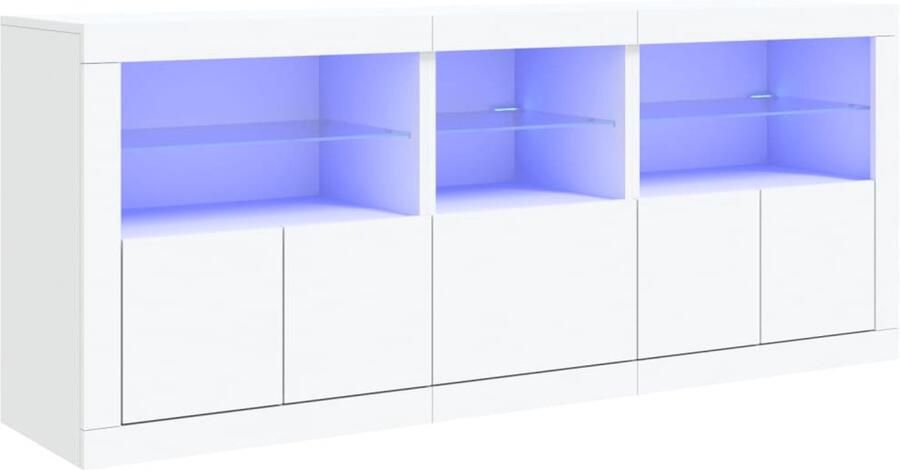 VidaXL Dressoir LED verlichting Wit 162x37x67 cm Modern Dressoir Led Verlichting Witte Kast Opbergkast Tv Stand - Foto 3