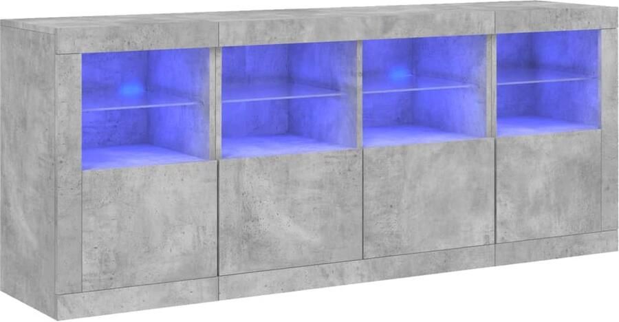 VidaXL -Dressoir-met-LED-verlichting-163x37x67-cm-betongrijs - Foto 4