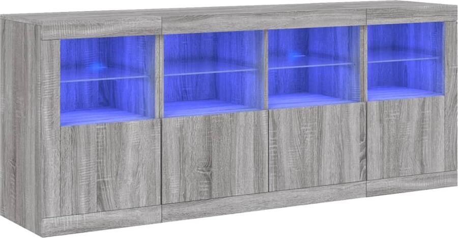 VidaXL -Dressoir-met-LED-verlichting-163x37x67-cm-grijs-sonoma-eiken - Foto 2
