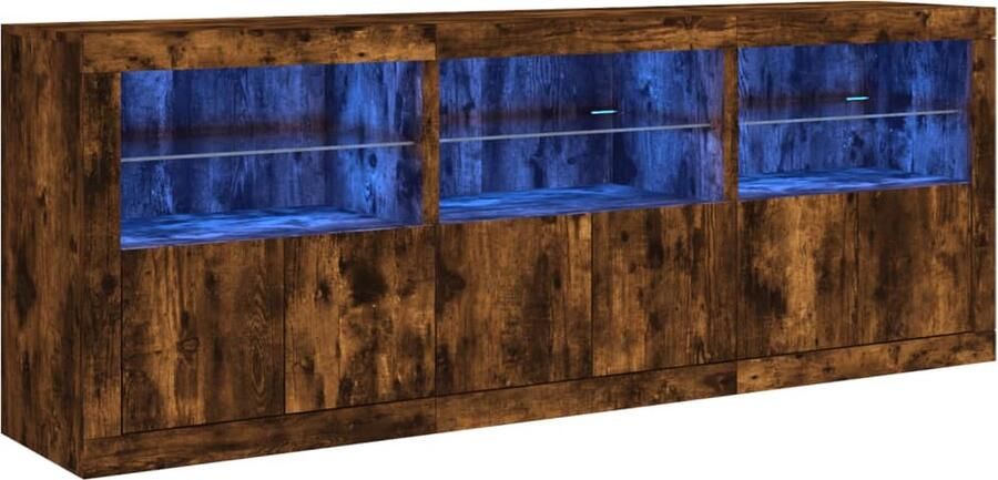 VidaXL -Dressoir-met-LED-verlichting-181 5x37x67-cm-gerookt-eikenkleur - Foto 2