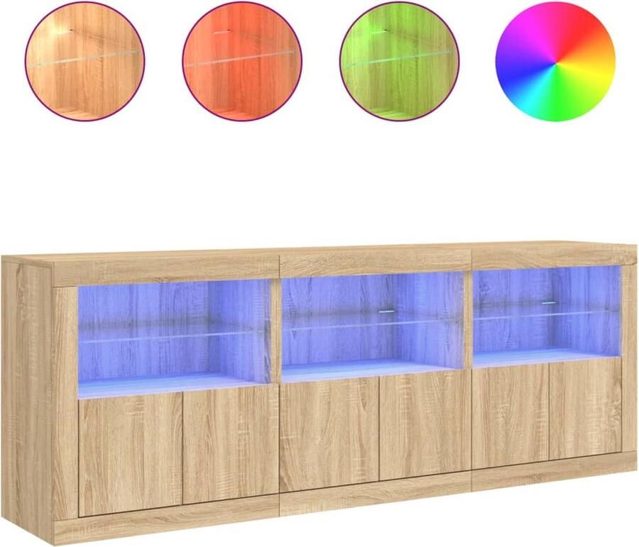 VidaXL -Dressoir-met-LED-verlichting-181 5x37x67-cm-sonoma-eikenkleurig - Foto 7
