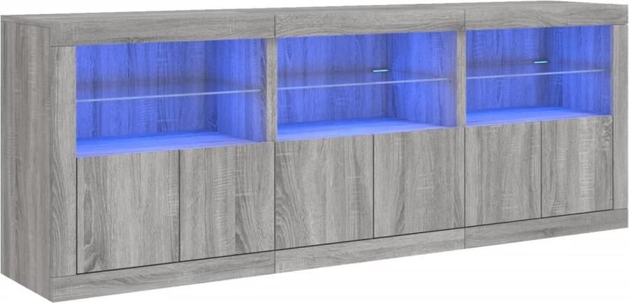 VidaXL Dressoir Grijs Sonoma Eiken 181 5 cm Dressoir Led Verlichting Moderndressoir Grijssoma Eiken Opbergkast - Foto 2