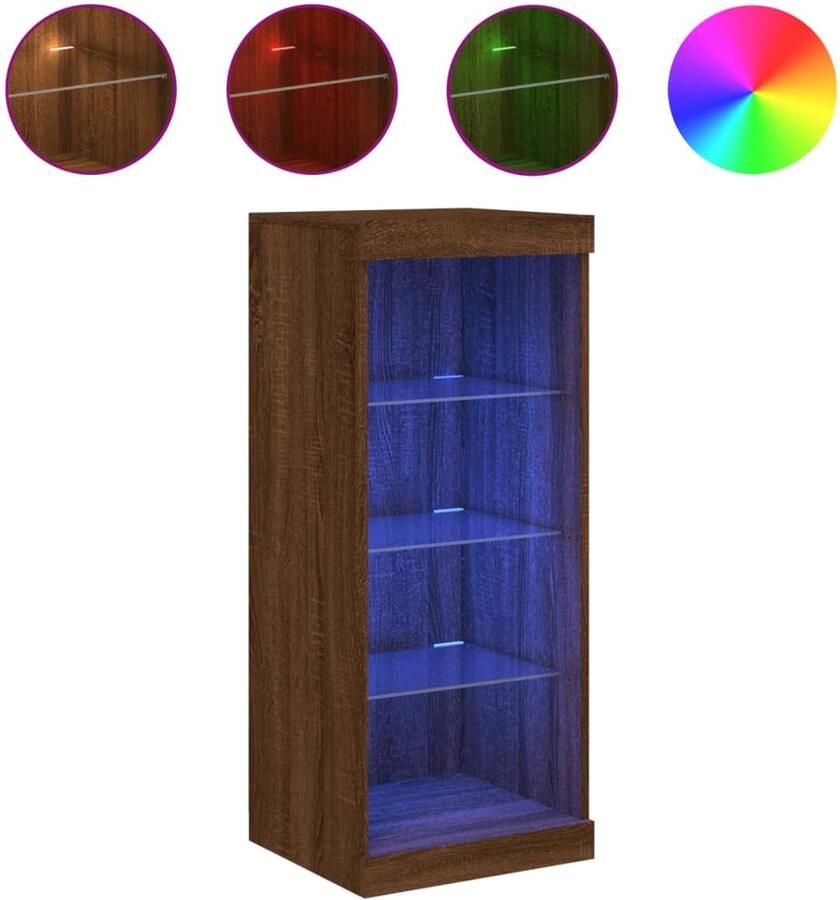 VidaXL -Dressoir-met-LED-verlichting-41x37x100-cm-bruineikenkleurig - Foto 3