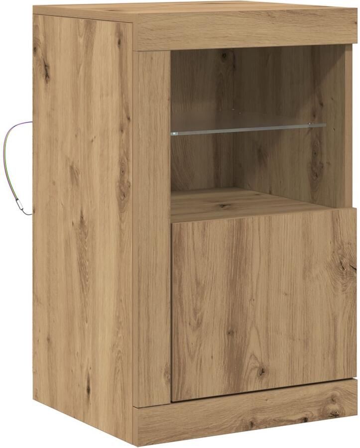 VidaXL Bijzetkast artisanaal eikenkleurig 41 x 37 x 67 cm Bewerkt hout - Foto 3