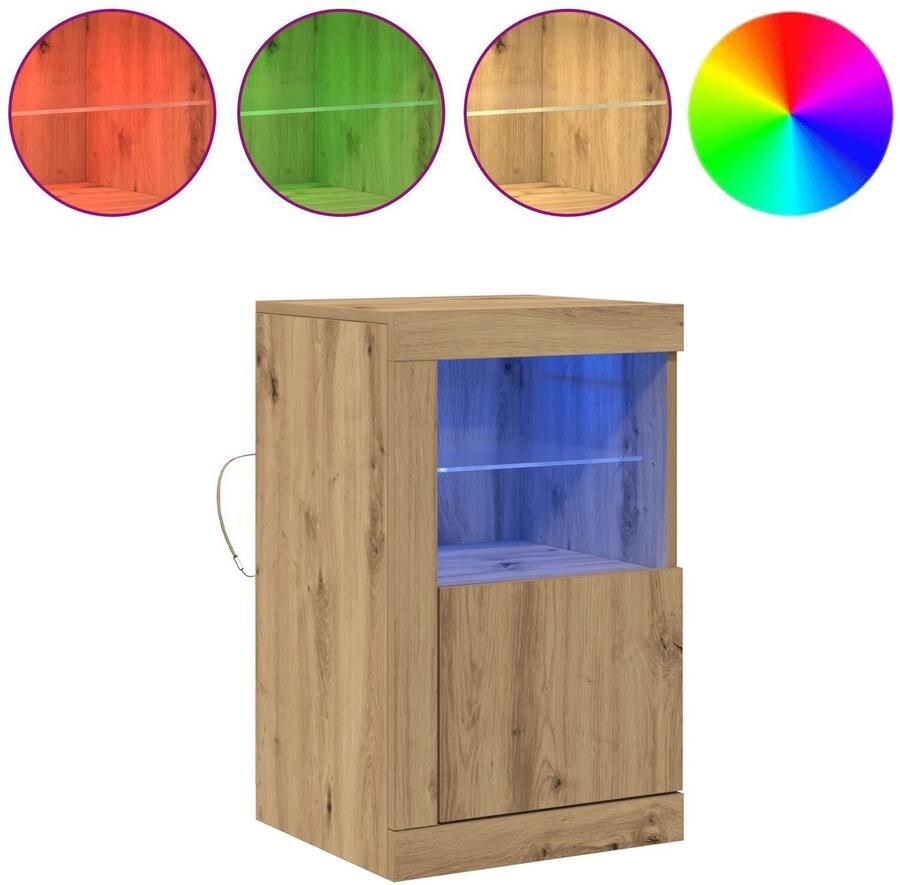 VidaXL Bijzetkast artisanaal eikenkleurig 41 x 37 x 67 cm Bewerkt hout