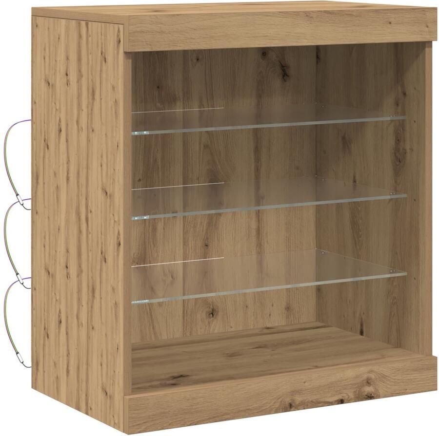 VidaXL Dressoir artisanaal eikenkleurig 60.5 x 37 x 67 cm Bewerkt hout