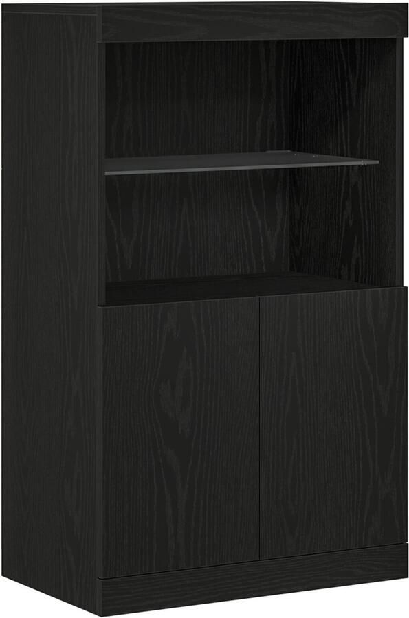 VidaXL Sideboard Zwart eiken Bewerkt hout Zwart eiken fineer Standaard