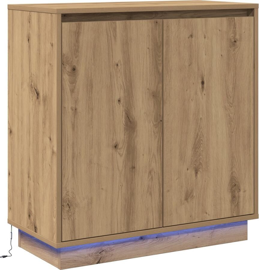 VidaXL Dressoir met LED Artisan Eiken 71x34 5x75 cm Gemaakt van Geengineerd Hout