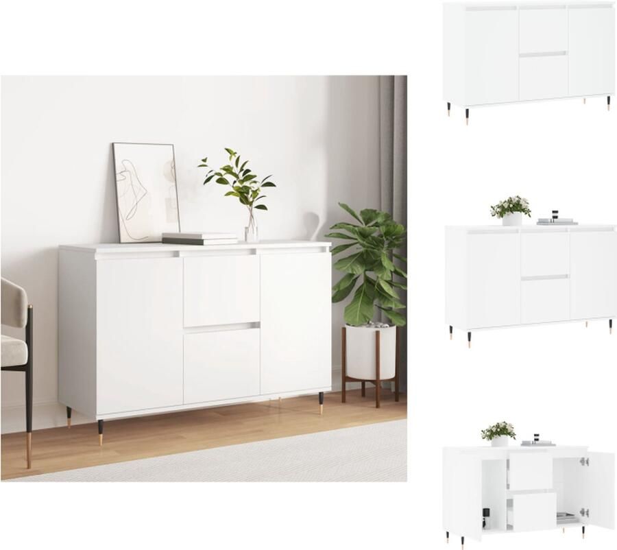 VidaXL Dressoir Trendy Opbergkast Afmetingen- 104 x 35 x 70 cm Kleur- wit Keukenkast