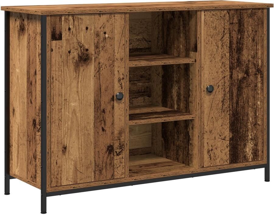 VidaXL Sideboard Oude Hout Spaanplaat met metalen frame Medium Sideboard