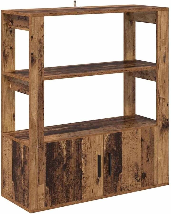 VidaXL Dressoir Oud hout 30 x 80 x 90 cm Bewerkt hout