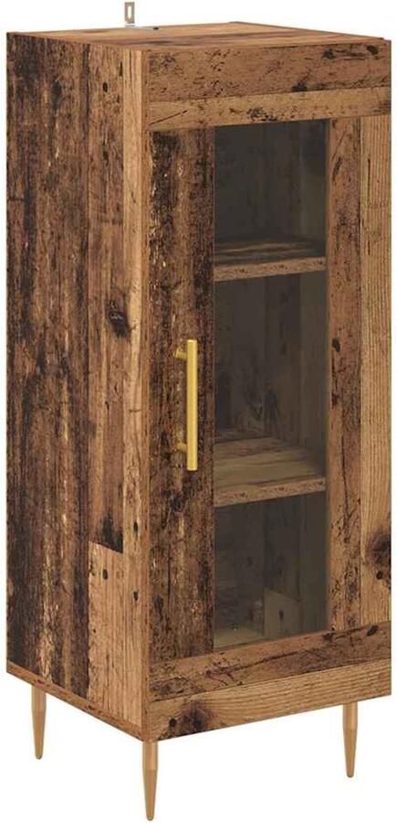 VidaXL Dressoir Oud hout 34 x 34 5 x 90 cm Bewerkt hout
