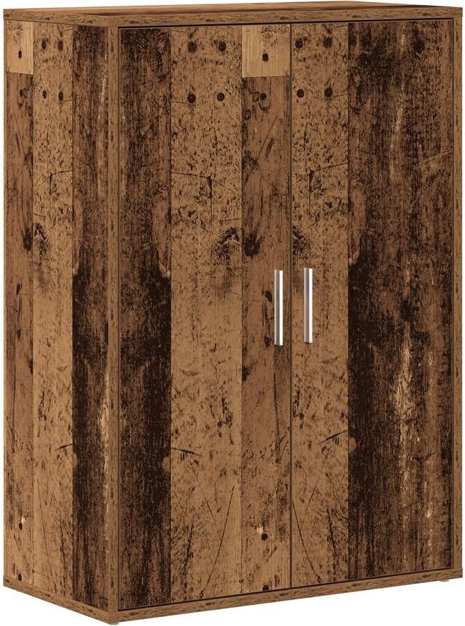 VidaXL Dressoir met plank met opslag met de deur Oud hout 60 x 31 x 84 cm Bewerkt hout - Foto 3