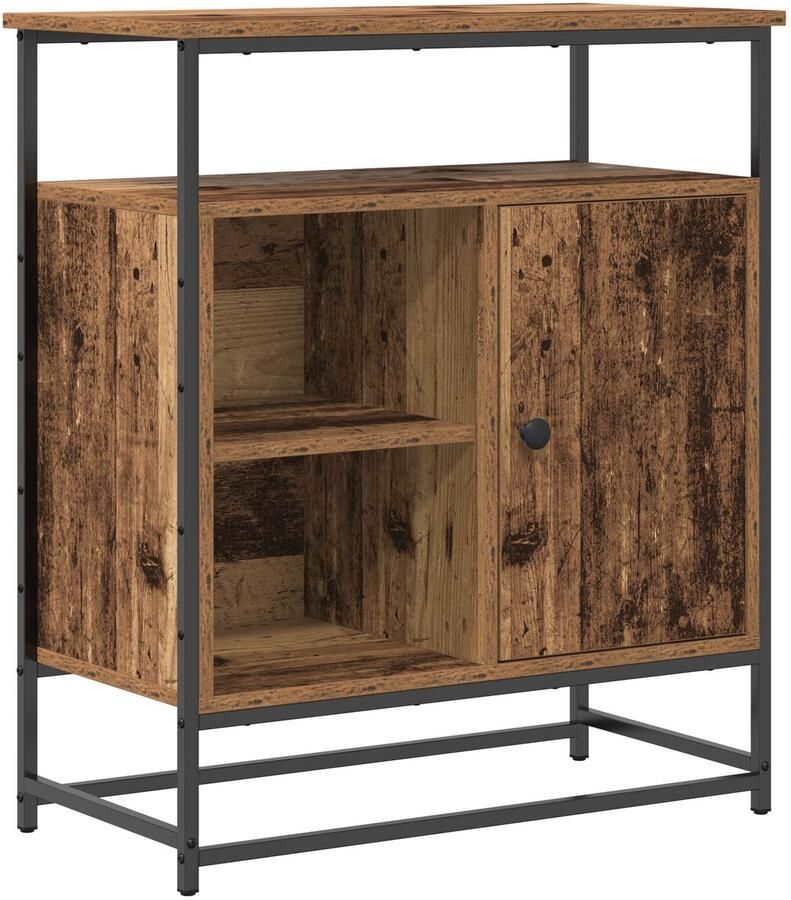 VidaXL Dressoir Oude hout MDF en Metaal Medium Opslag Buffetkast - Foto 2