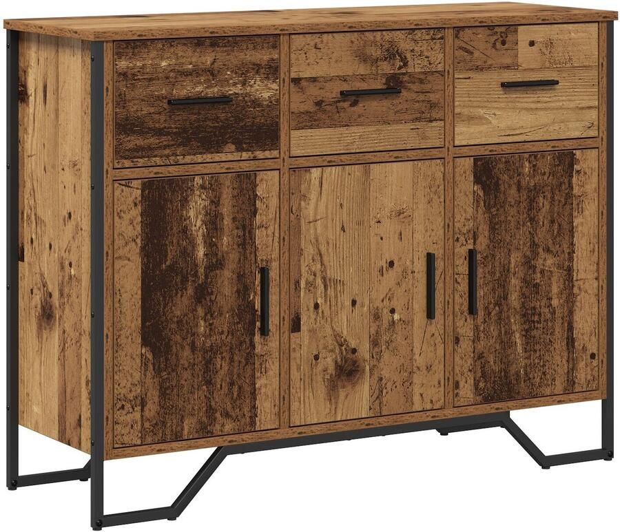 VidaXL Dressoir Oud Hout Eik 97x32 5x74 5 cm Gerecycled Hout