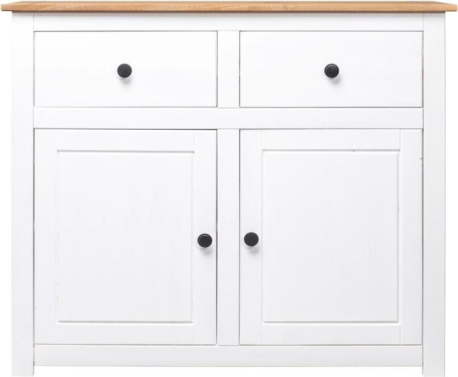 VidaXL Dressoir Panama Range 93x40x80 cm Wit Grenenhout Dressoir Houten Dressoir Grenenhouten Dressoir Vintage Dressoir Landelijk Dressoir