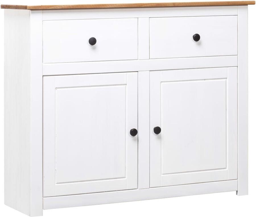 VidaXL Dressoir Panama Range 93x40x80 cm Wit Grenenhout Dressoir Houten Dressoir Grenenhouten Dressoir Vintage Dressoir Landelijk Dressoir - Foto 2