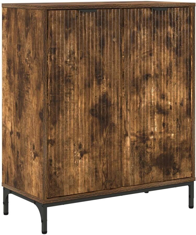 VidaXL Dressoir Gerookt eiken 69.5 x 33 x 82 cm Bewerkt hout