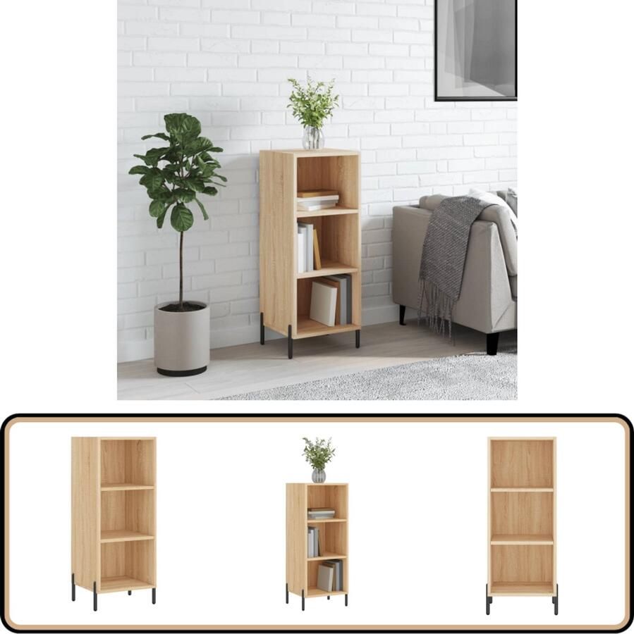 VidaXL Dressoir 34 5x32 5x90 cm Sonoma Eikenkleur Dressoir Klassiek Dressoir Houten Dressoir Sonoma Eiken Salontafel