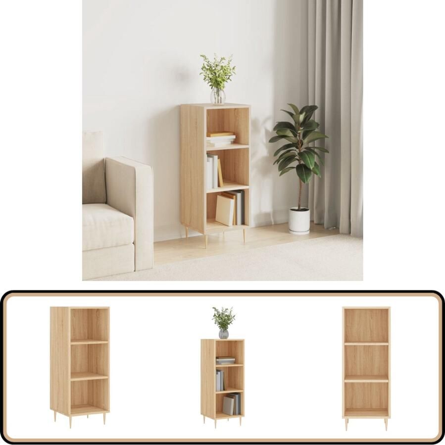 VidaXL Dressoir Sonoma eiken 34 5x32 5x90 cm Dressoir Salontafel Houten Dressoir Vintage Dressoir Landelijk Dressoir - Foto 2