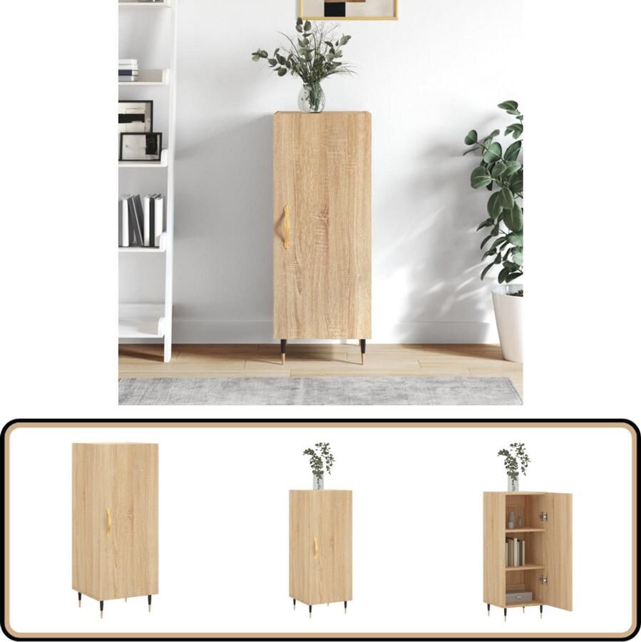 VidaXL Dressoir Sonoma Eiken 34 5x34x90 cm Dressoir Modern Dressoir Houten Dressoir Sonome Eiken Dressoir Opbergkast