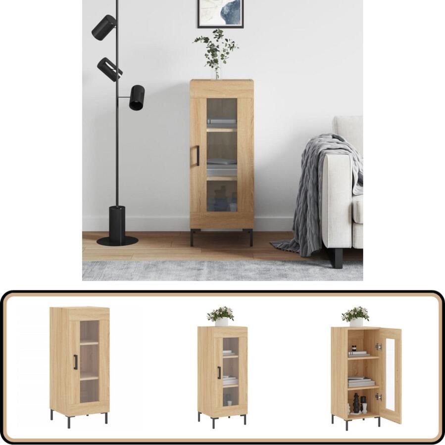 VidaXL Dressoir Sonoma Eiken 34 5x34x90 cm Dressoir Salontafel Houten Dressoir Vintage Dressoir Landelijk Dressoir