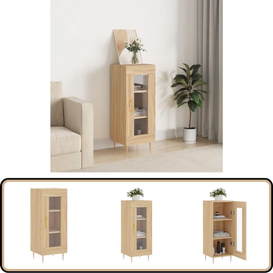 VidaXL Dressoir Sonoma Eiken 34 5x34x90 cm Dressoir Salontafel Houten Dressoir Vintage Dressoir Landelijk Dressoir