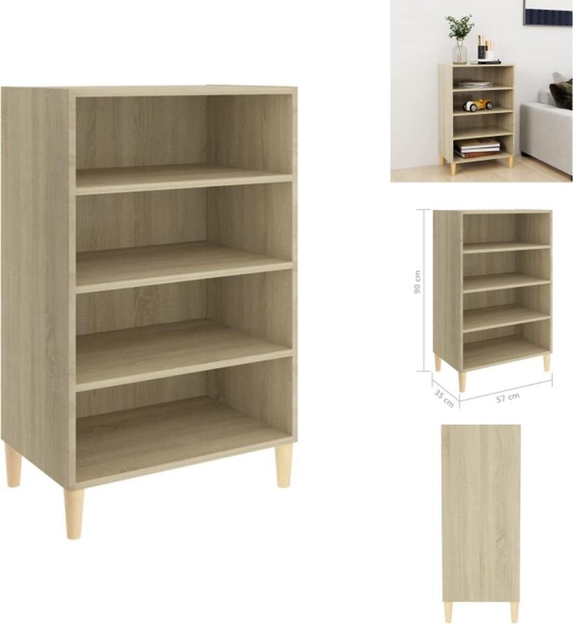 VidaXL Dressoir Sonoma eiken 57x35x90cm 4 schappen Keukenkast
