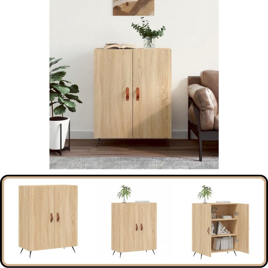 VidaXL Dressoir Sonoma Eiken 69 5x34x90 cm Dressoir Salontafel Houten Dressoir Vintage Dressoir Landelijk Dressoir - Foto 3