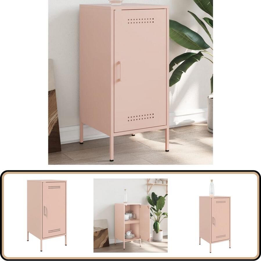 VidaXL Dressoir Staal Roze 36x39x79 cm Industriele Dressoir Roestvrijstalen Dressoir Vintage Dressoir Salontafel Tv Tafel