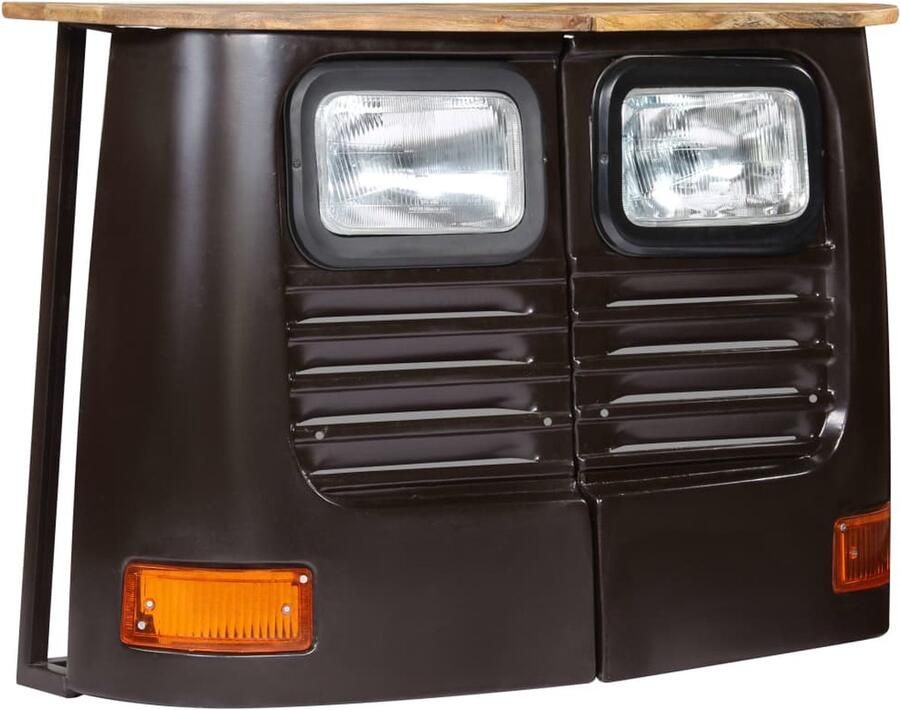 VidaXL -Dressoir-vrachtwagen-massief-mangohout-donkergrijs - Foto 2