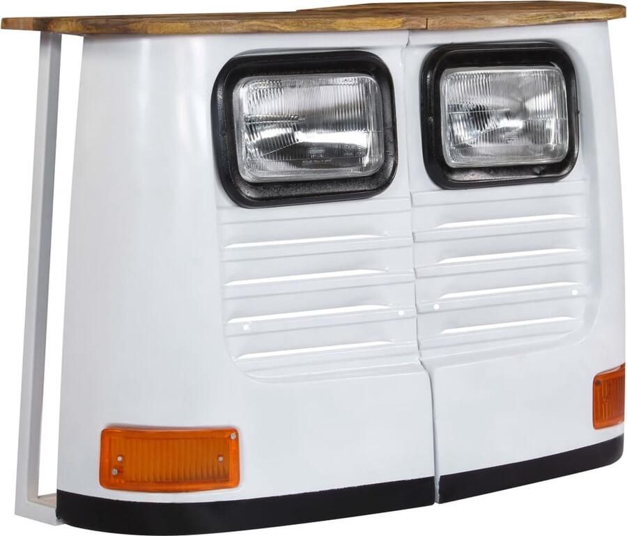 VidaXL Dressoir Mangohout Wit 108x30x72 cm Vintage Dressoir Industrieel Dressoir Mangohout Dressoir Wit Dressoir Opberg Dresser - Foto 2